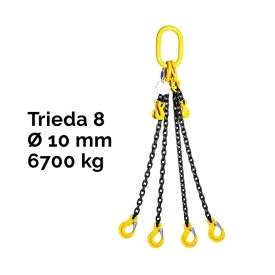 Reťazový záves,oko-4 hák, skracovač, nosnosť 6700/4750 kg, G8-10, Certifikát, ČŽ